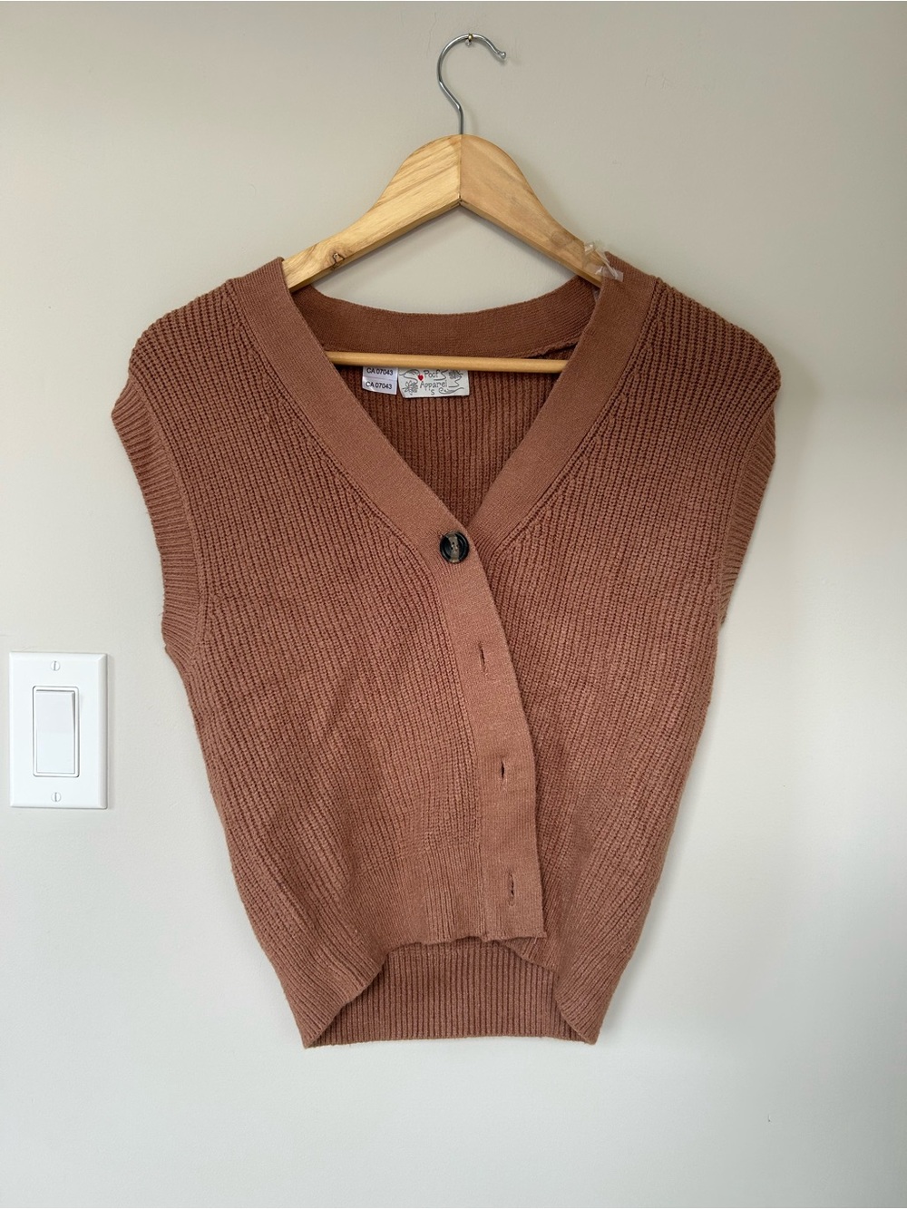 Poof apparel Brown Knit Vest Sweater